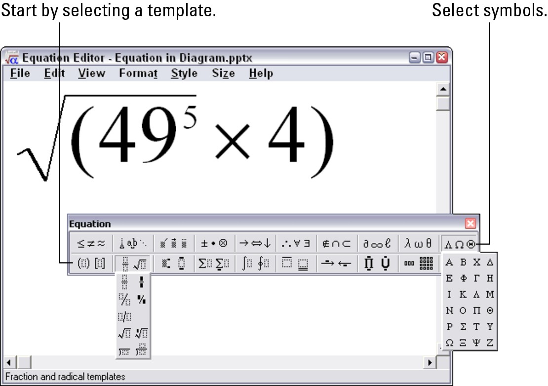 Figure 3-14: The Equation Editor in action.